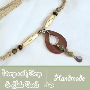 Hemp & Jade Necklace